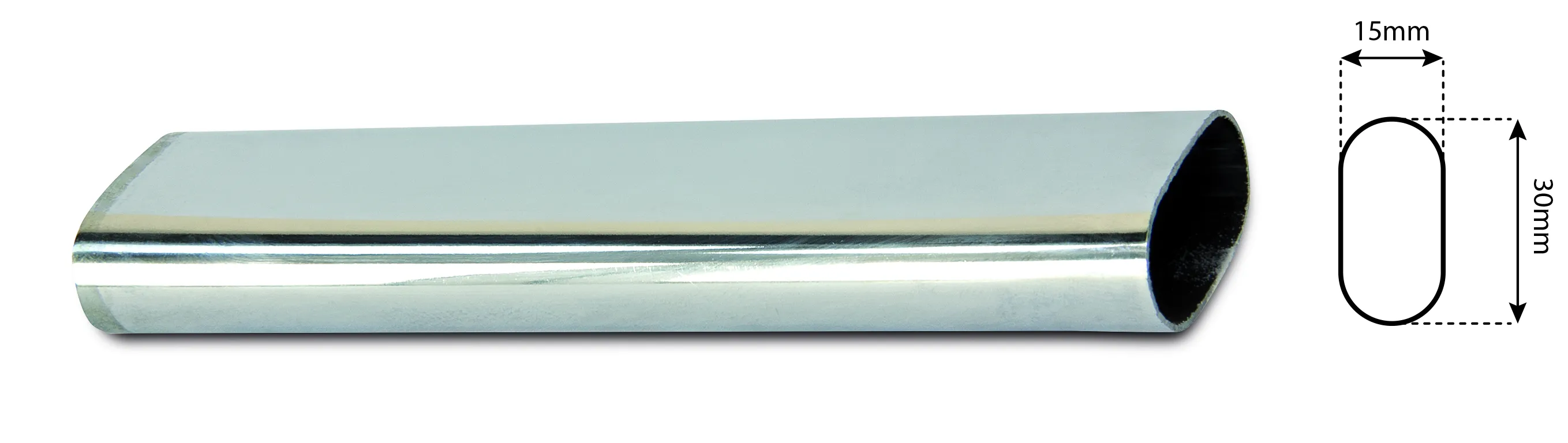 Imagen Barral Oval Para Placard De Hro. Cromado.